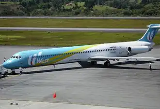 HK-4374X, le MD-82 de West Caribbean Airways impliqué, ici photographié en juillet 2005, un mois avant l'accident.