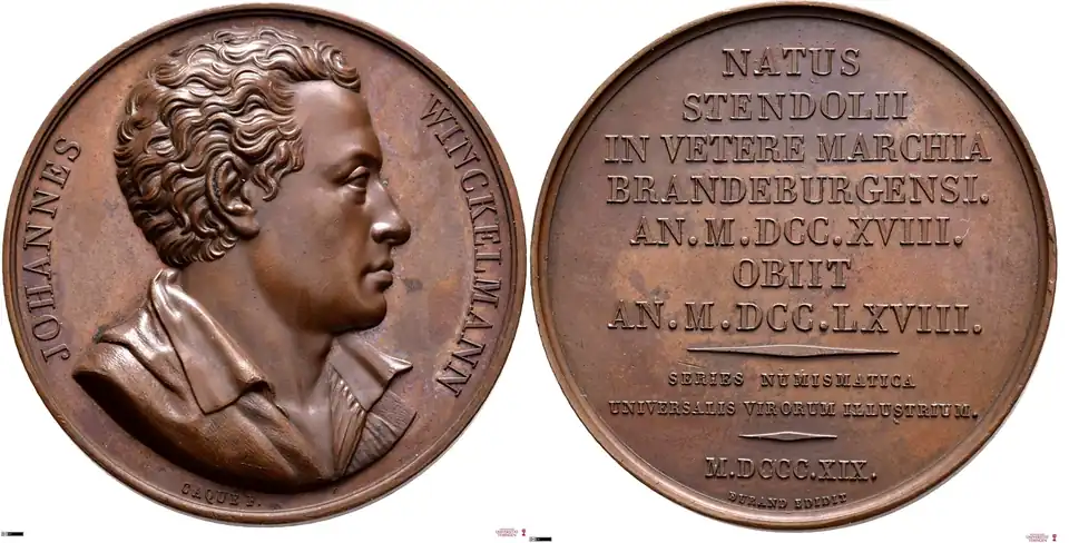 Médaille pour Winckelmann gravée en 1819