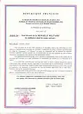Décret du 29 août 1953 attribuant à Charles Bichat la Médaille Militaire et la Croix de Guerre avec palme.