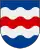 Armoiries de la province suédoise de Medelpad, formées d'ondulations rouges, blanches et bleues.