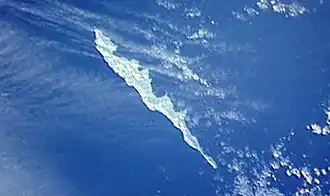 Vue satellite de l'île Medny