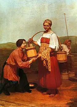 Rencontre au puits. 1843. Musée national d'art d'Azerbaïdjan, Bakou