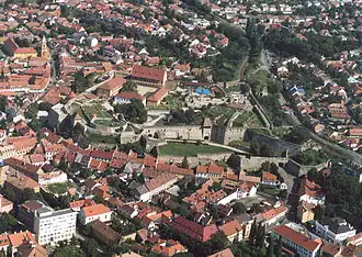 Vue aérienne du château.