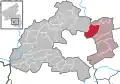 Localisation de Mehlingen dans la Verbandsgemeide et dans l'arrondissement