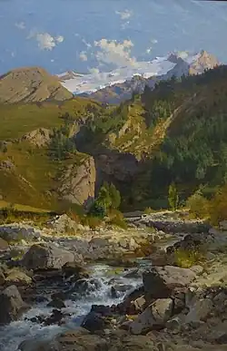 Le Torrent de Chalvachére, le glacier du Tabuchet et la Meije, Laurent Guétal, 1888, Musée de Grenoble.