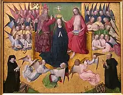 Le Couronnement de Marie (Himmelfahrt Mariae), entre 1463 et 1480, peinture sur bois, Munich, Alte Pinakothek.