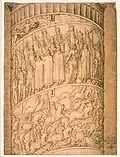 Partie supérieure. Dessin de Melchior Lorck, 1559.