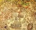 La Stephansplatz et la cathédrale sous le 1er siège ottoman en 1529.