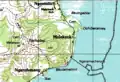 Zone de Melekeok sur une carte topographique