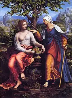 Vertumne et Pomone par Francesco Melzi, début XVIe&nbsp;siècle Gemäldegalerie (Berlin).