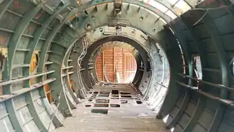 intérieur d'un vestige de planeur Horsa