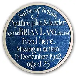 Plaque commémorative à Pinner.