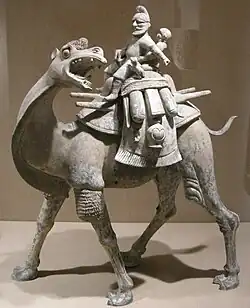 Chameau non émaillé et cavalier Sogdien