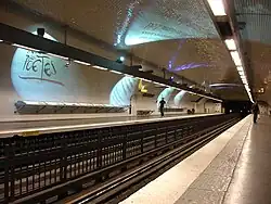 La station Saint-Germain-des-Prés avant modifications à l'occasion de l'automatisation.