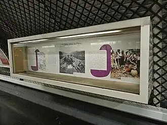 Vitrine consacrée à l'histoire de la pomme de terre.