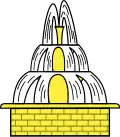 Fontaine d'or jaillissante à deux jets d'argent