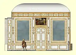Restitution de la paroi Sud du Grand Cabinet de Meudon, XVIIIe&nbsp;siècle.