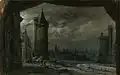 Philippe Chaperon, esquisse coloriée du décor de la dernière scène de l’acte V  (Opéra de Paris, 1875)