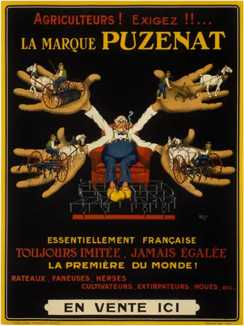Agriculteurs ! exigez !!... la marque Puzenat essentiellement française.