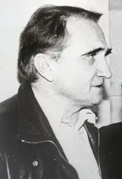 Portrait de profil de Michel Magne en 1980.
