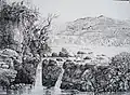 Le Lez (Drôme), encre de Chine, 56x76cm, 1975
