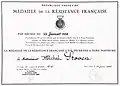 Médaille de la Résistance