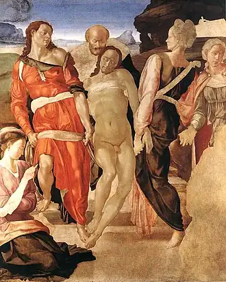 Michel-Ange, La Mise au tombeau, 1500-1501, National Gallery, Londres