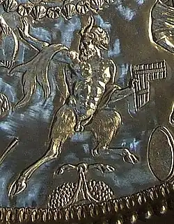 Satyre avec flûte de pan. Plat de de Mildenhall.