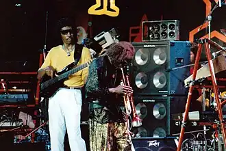 Miles Davis, ici au Montreux Jazz Festival de 1986 au Casino de Montreux, était un habitué du festival.