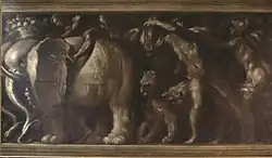 Fragment de frise : procession militaire.