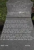 Inscription sur une tombe.