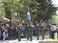 Défilé de l'armée de terre à Náoussa, sur l'île de Paros.