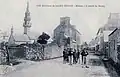 Milizac : l'entrée du bourg vers 1920 (carte postale Villard).