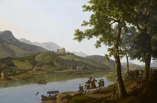 Vue de la Bidassoa (Le retour de François Ier en France), Salon de 1808, Rueil-Malmaison, Château de Malmaison.