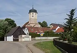 Minderoffingen, l'église: die katholische Pfarrkirche Sankt Laurentius