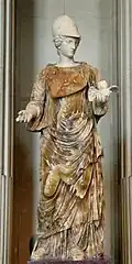 Minerve du type Héra Borghèse. Onyx doré, IIe siècle EC. et restaurations (marbre) du XVIIIe siècle. Louvre