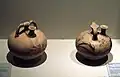 Fine-ware Minoan stirrup jar, LM III ca. 1390 - 1070 BC (Museum display dates)