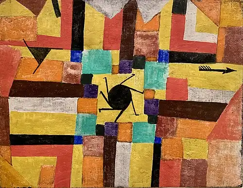 Paul Klee, Avec le soleil noir tournant et la flèche, 1919.
