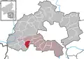 Localisation de Mittelbrunn dans la Verbandsgemeide et dans l'arrondissement
