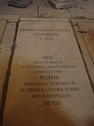 Mladen&nbsp;III Šubić de Bribir (1315-1348). Pierre tombale dans la cathédrale.