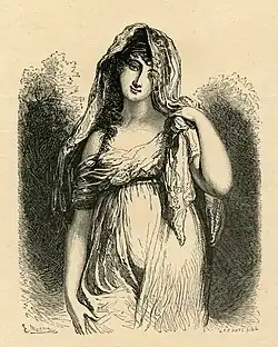 Juliette Récamier par E. Moreau d'après Richard Cosway, XIXe siècle, gravure.