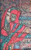 Mohamed Hamri "Composition" Huile sur toile 62x38 cm