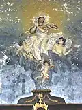 L'assomption, relief polychrome dans le chœur de l'église.