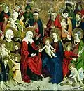 Sainte Anne et la Sainte Famille par le Maître d'Okoličné (vers 1510).