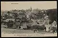 Moncontour : vue prise de l'Étang Martin (carte postale Émile Hamonic, vers 1910.