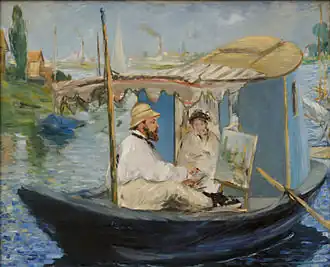 Monet dans son atelier, 1874, 50 × 64 cm, Munich, Neue Pinakothek