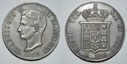 Photos recto et verso d'une pièce de monnaie en argent