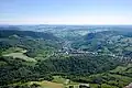 Salins-les-Bains depuis le belvédère du mont Poupet.