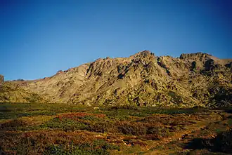 Vue du Monte Cinto depuis le refuge de l'Ercu.