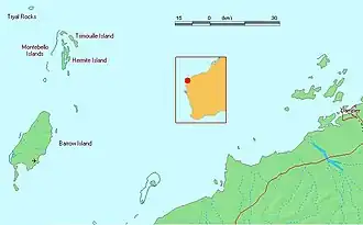 Les îles Montebello et la côte australienne